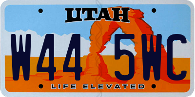 UT license plate W445WC