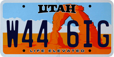 UT license plate W446IG