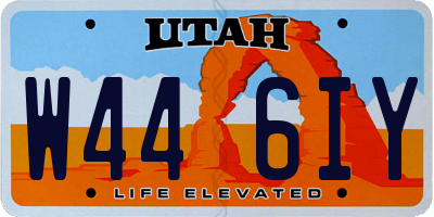 UT license plate W446IY