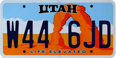 UT license plate W446JD