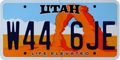 UT license plate W446JE