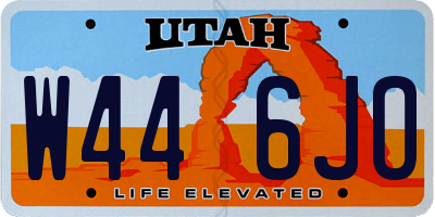 UT license plate W446JO