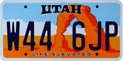 UT license plate W446JP