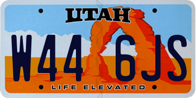 UT license plate W446JS