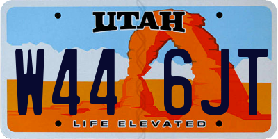 UT license plate W446JT