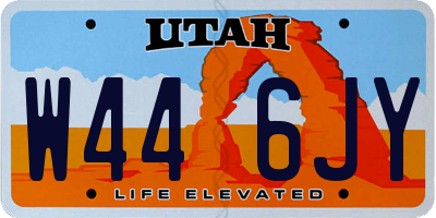 UT license plate W446JY