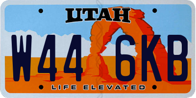 UT license plate W446KB