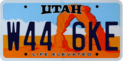 UT license plate W446KE
