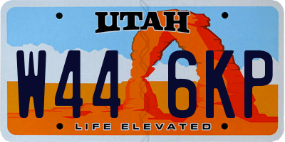 UT license plate W446KP