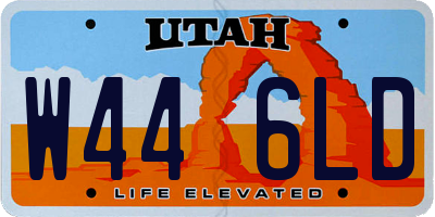 UT license plate W446LD
