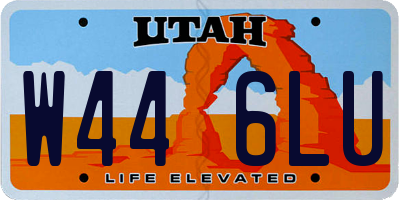 UT license plate W446LU