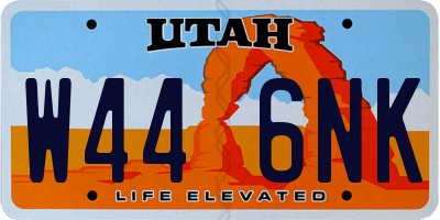 UT license plate W446NK