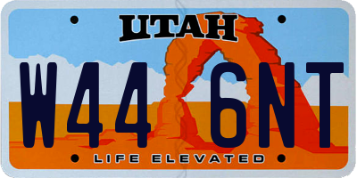UT license plate W446NT