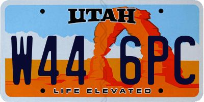 UT license plate W446PC