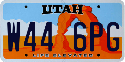 UT license plate W446PG