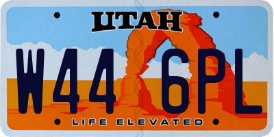 UT license plate W446PL