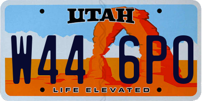 UT license plate W446PO