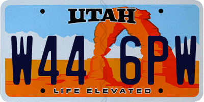 UT license plate W446PW