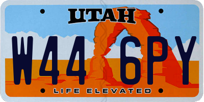 UT license plate W446PY