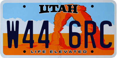 UT license plate W446RC