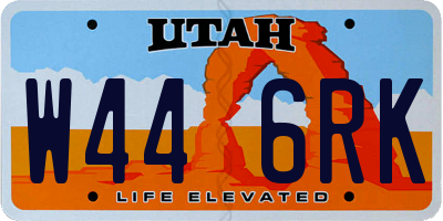 UT license plate W446RK