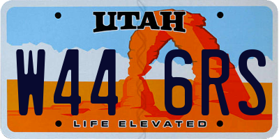 UT license plate W446RS