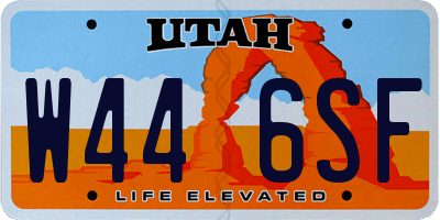 UT license plate W446SF