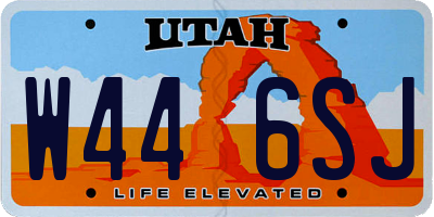 UT license plate W446SJ