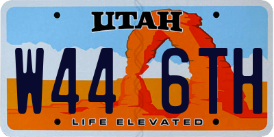 UT license plate W446TH