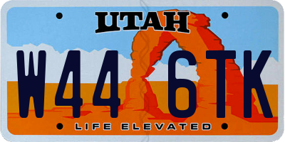 UT license plate W446TK