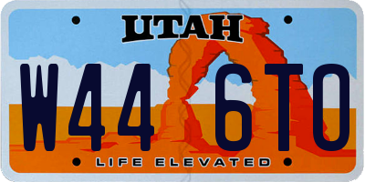 UT license plate W446TO