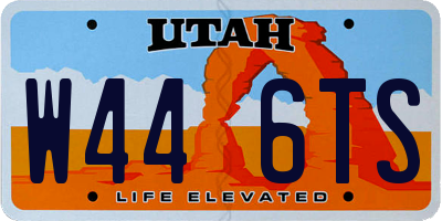 UT license plate W446TS