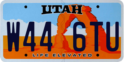 UT license plate W446TU