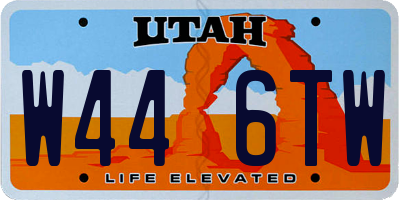 UT license plate W446TW