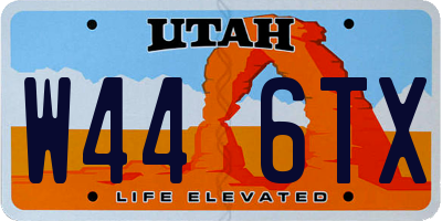 UT license plate W446TX