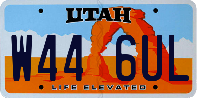 UT license plate W446UL