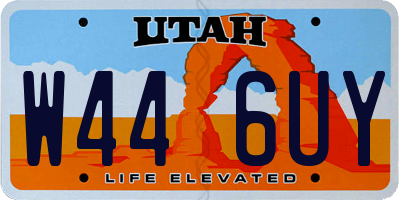 UT license plate W446UY