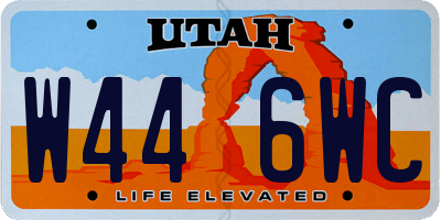 UT license plate W446WC