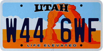 UT license plate W446WF