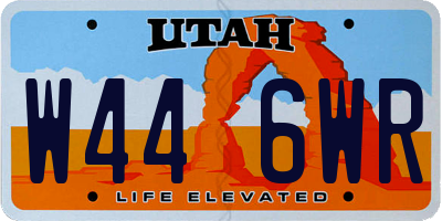 UT license plate W446WR