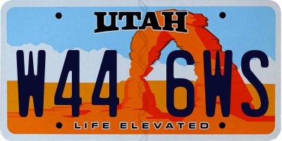 UT license plate W446WS