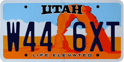 UT license plate W446XT