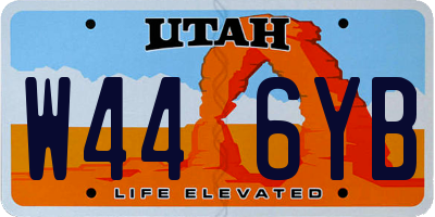 UT license plate W446YB