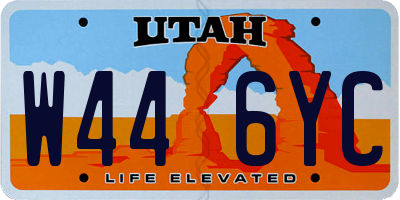 UT license plate W446YC