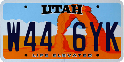 UT license plate W446YK