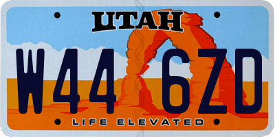 UT license plate W446ZD