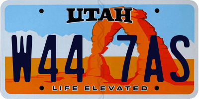 UT license plate W447AS