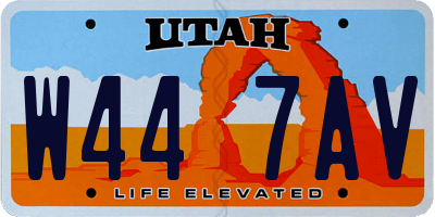 UT license plate W447AV