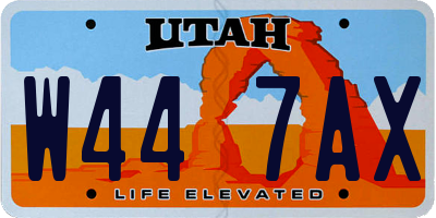 UT license plate W447AX