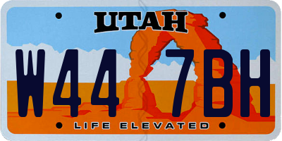 UT license plate W447BH